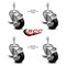 Service Caster 3.5 Inch Black Polyurethane Swivel 10mm Threaded Stem Caster Set with Brake SCC-TS20S3514-PPUB-BLK-TLB-M1015-4 - alternate 4
